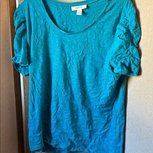 STYLe and company Turquoise Short Sleeve Top xl